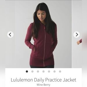 Lululemon Daily Practice Jacket in Wine Berry Size 2